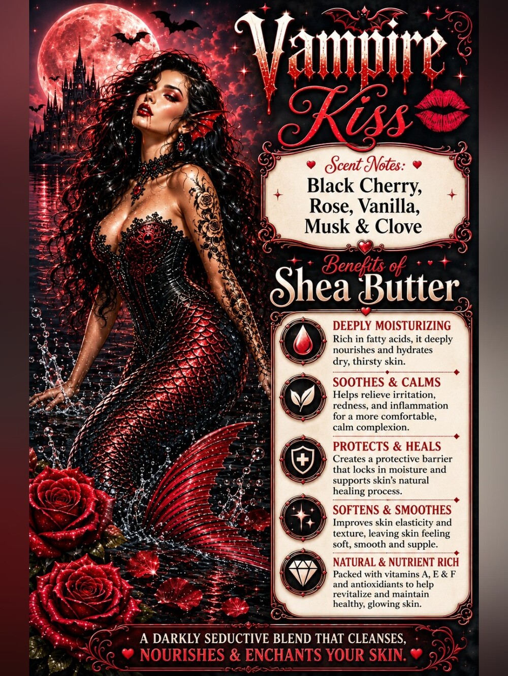 New! Hand Crafted Vampire Kise Shea Butter Soap 4oz - Picture 2 of 7